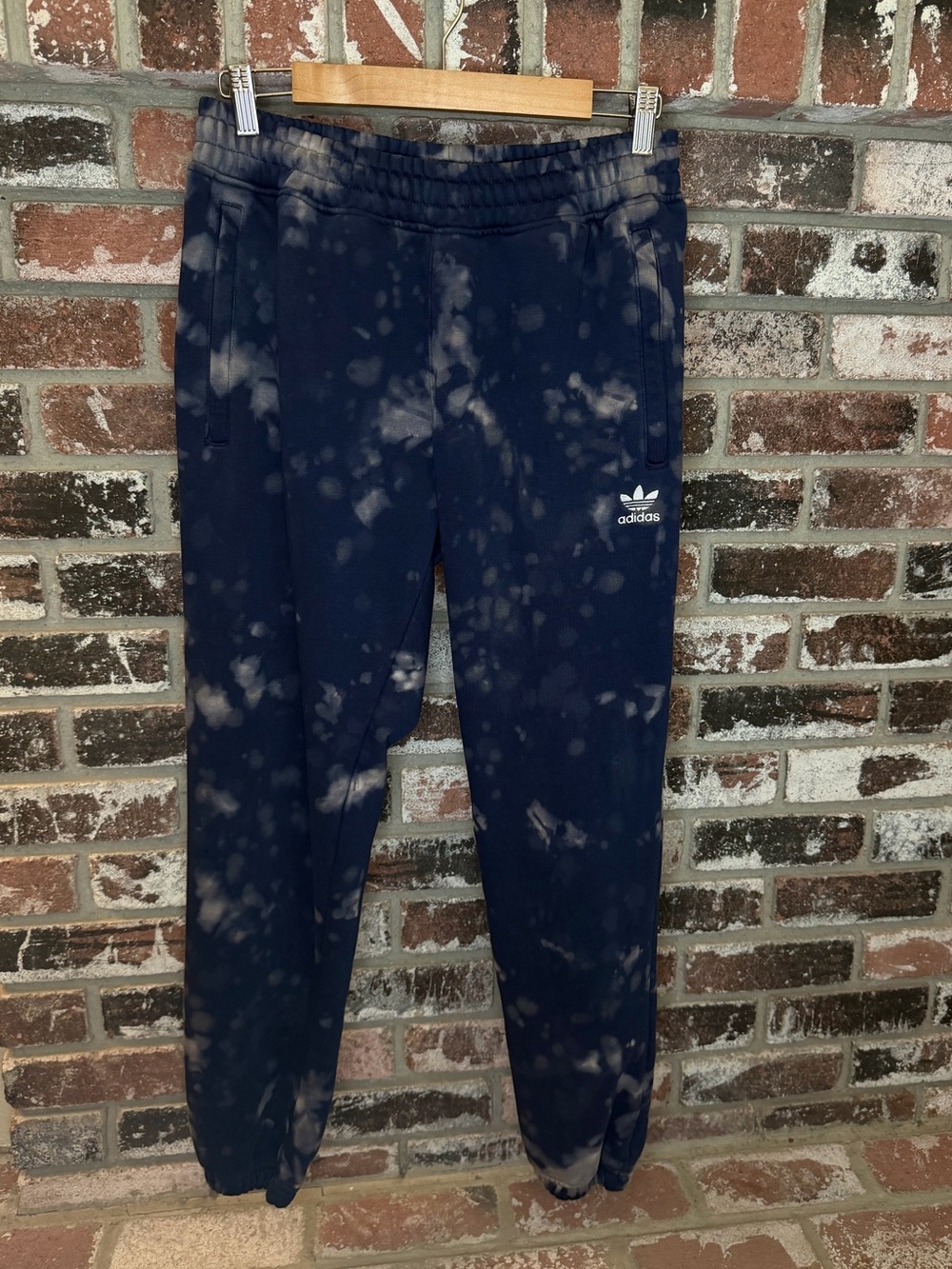 Adidas Navy Bleach Scrunch Tiedie Thick Performance Training Joggers
